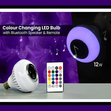 Multicolored LED Bulb with Bluetooth Speaker & Remote