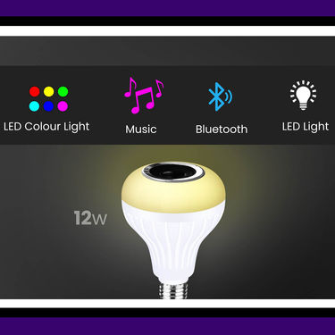 Multicolored LED Bulb with Bluetooth Speaker & Remote