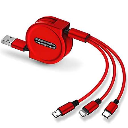 Versatile 4ft/1.2m 3-in-1 USB Charging Cable