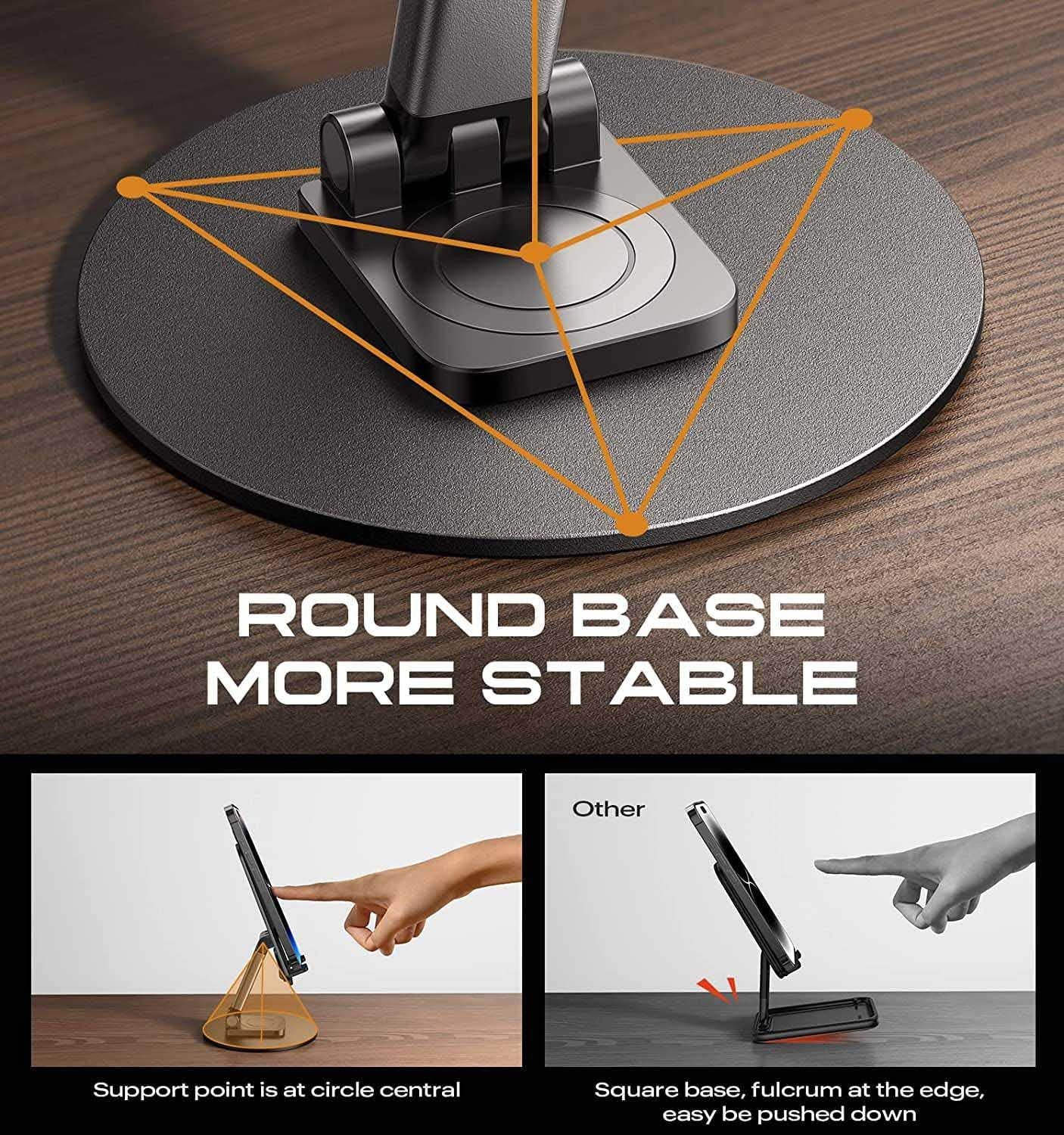 Adjustable Mobile Phone Stand with 360 Rotation