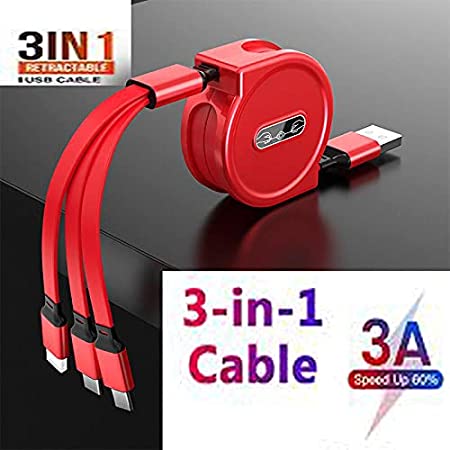 Versatile 4ft/1.2m 3-in-1 USB Charging Cable