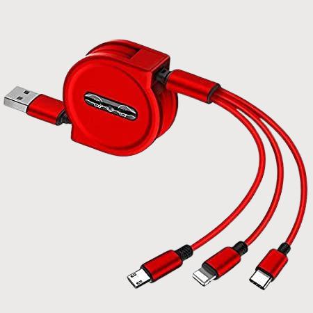 Versatile 4ft/1.2m 3-in-1 USB Charging Cable